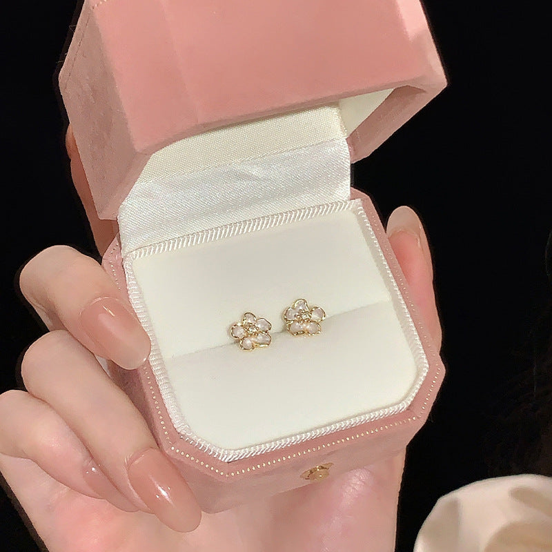 S925 pure silver flower  earrings