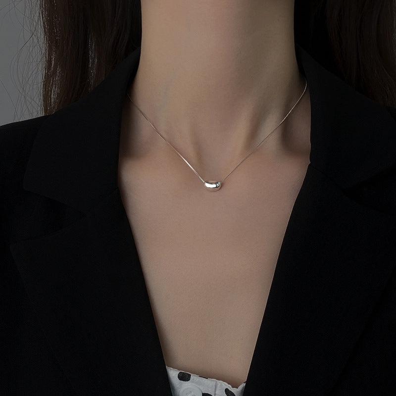 925 sterling silver bean pendant necklace