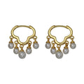 925 sterling silver imitation pearl ear buckle - golden