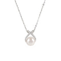 S925 Silver Freshwater Pearl Pendant Necklace - Silvery