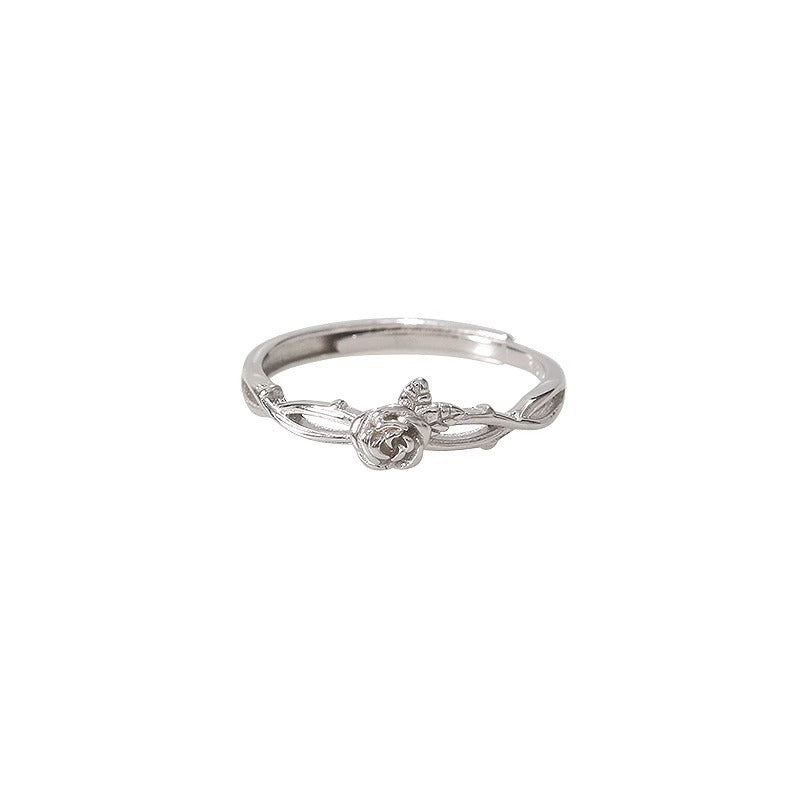 S925 sterling silver rose ring
