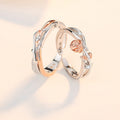 999 Silver Rose Couple Ring
