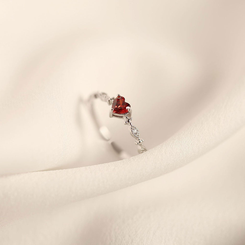 925 silver inlaid zircon ring