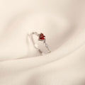 925 silver inlaid zircon ring