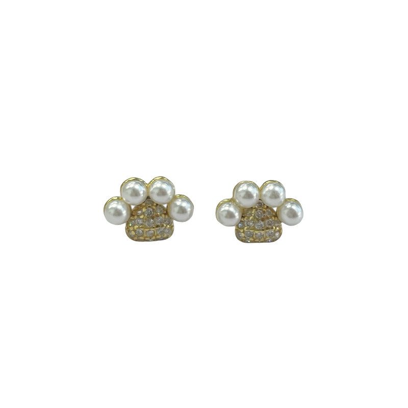 925 sterling silver cat claw earrings - golden