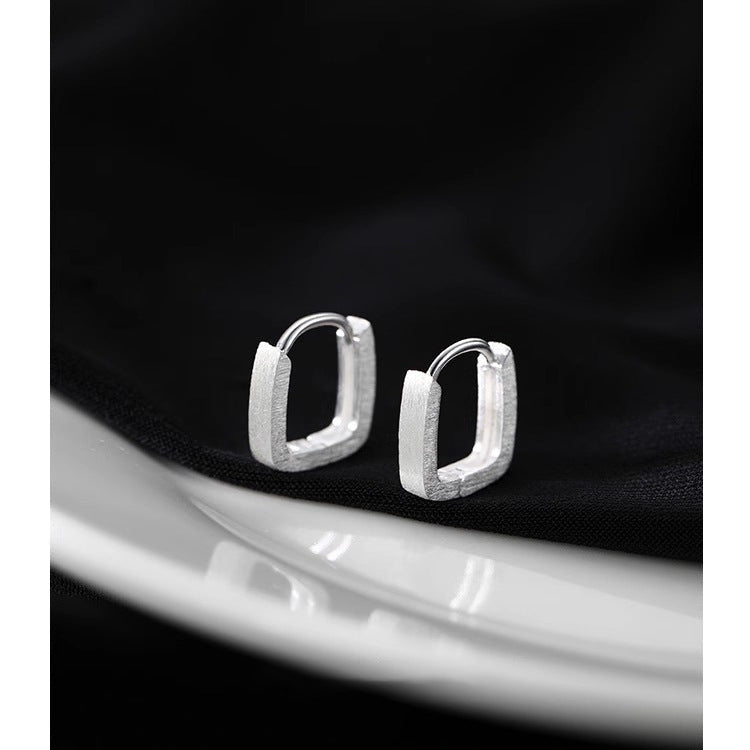 S925 sterling silver square earrings