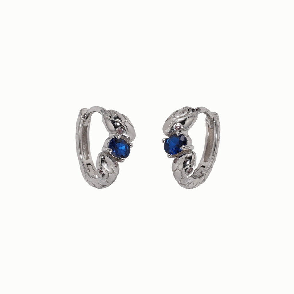 925 sterling silver snake shaped ear buckle - silvery