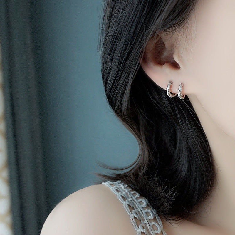 925 sterling silver circle earrings