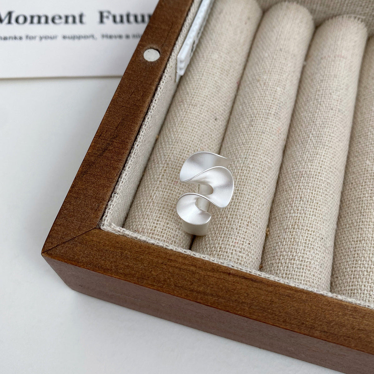 925 sterling silver open-end ring - silvery