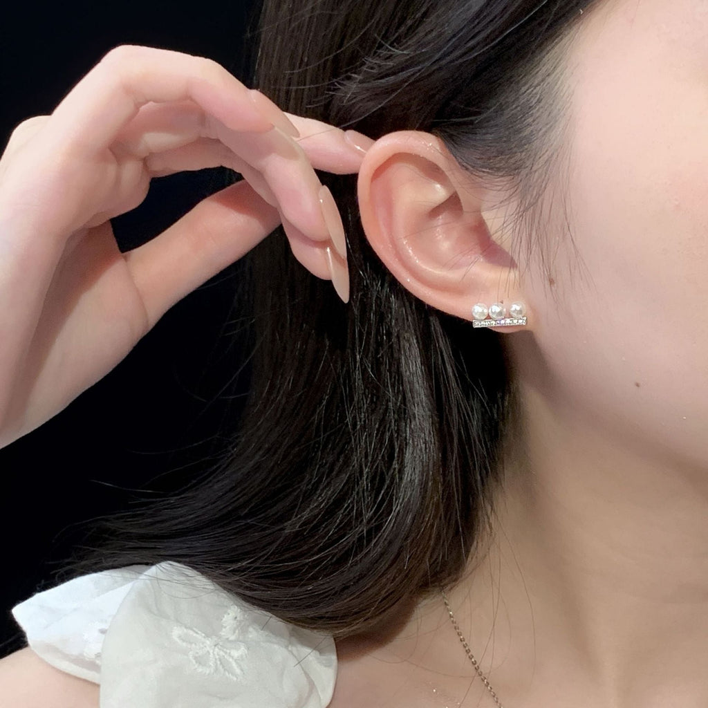 925 sterling silver pearl earrings