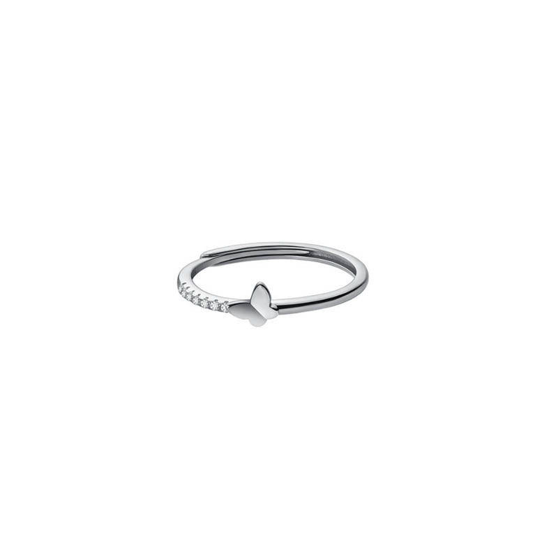 925 sterling silver butterfly ring - silvery