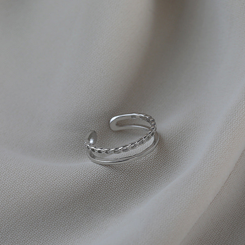 925 sterling silver ring - silvery
