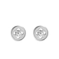 S925 silver button graphic earrings