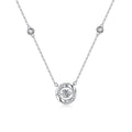 925 sterling silver sparkling zirconium pendant necklace - silver