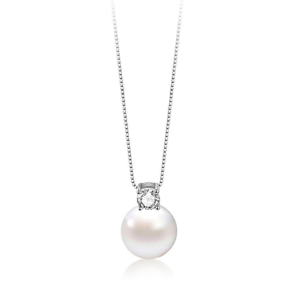 999 silver imitation pearl pendant necklace