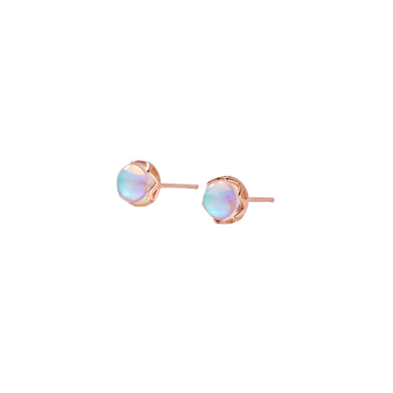 925 sterling silver imitation moonstone earrings