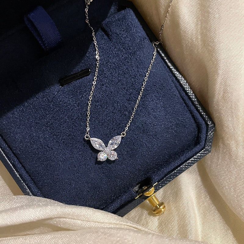 925 sterling silver butterfly pendant necklace