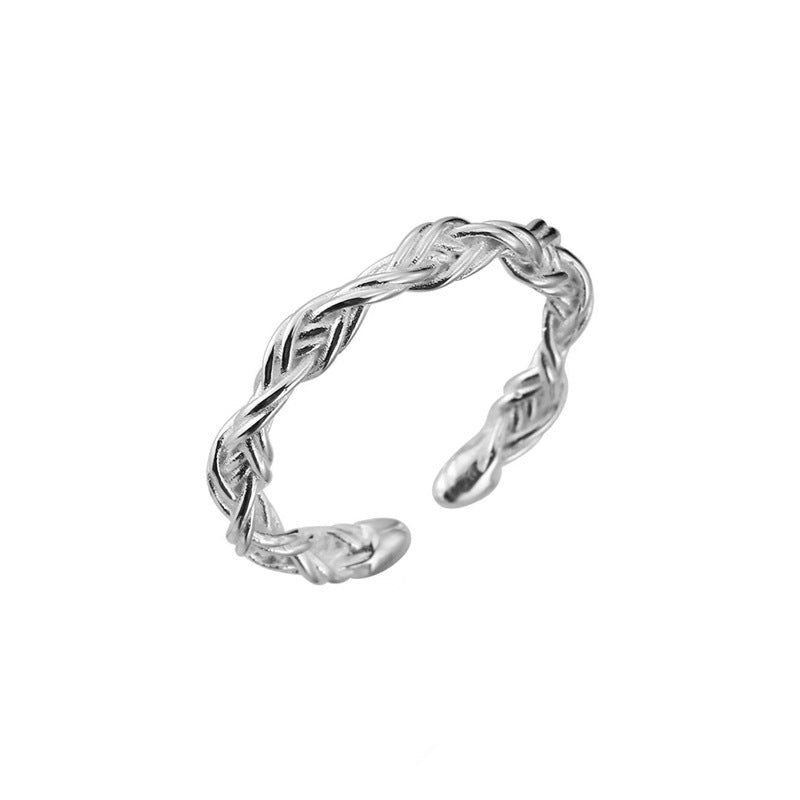 S925 Sterling Silver Open Ring - Silvery