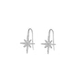 925 sterling silver star ear hook - silvery