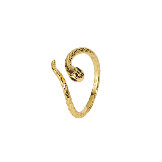 S925 sterling silver snake shaped ring