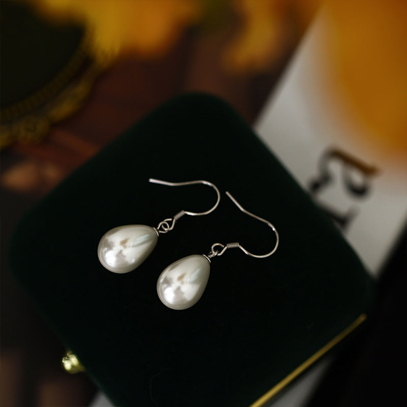 925 sterling silver imitation pearl earrings