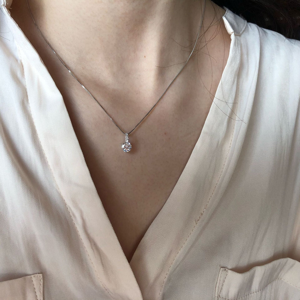 925 sterling silver zircon necklace