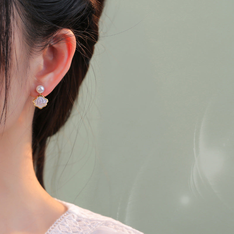 925 sterling silver shell earrings