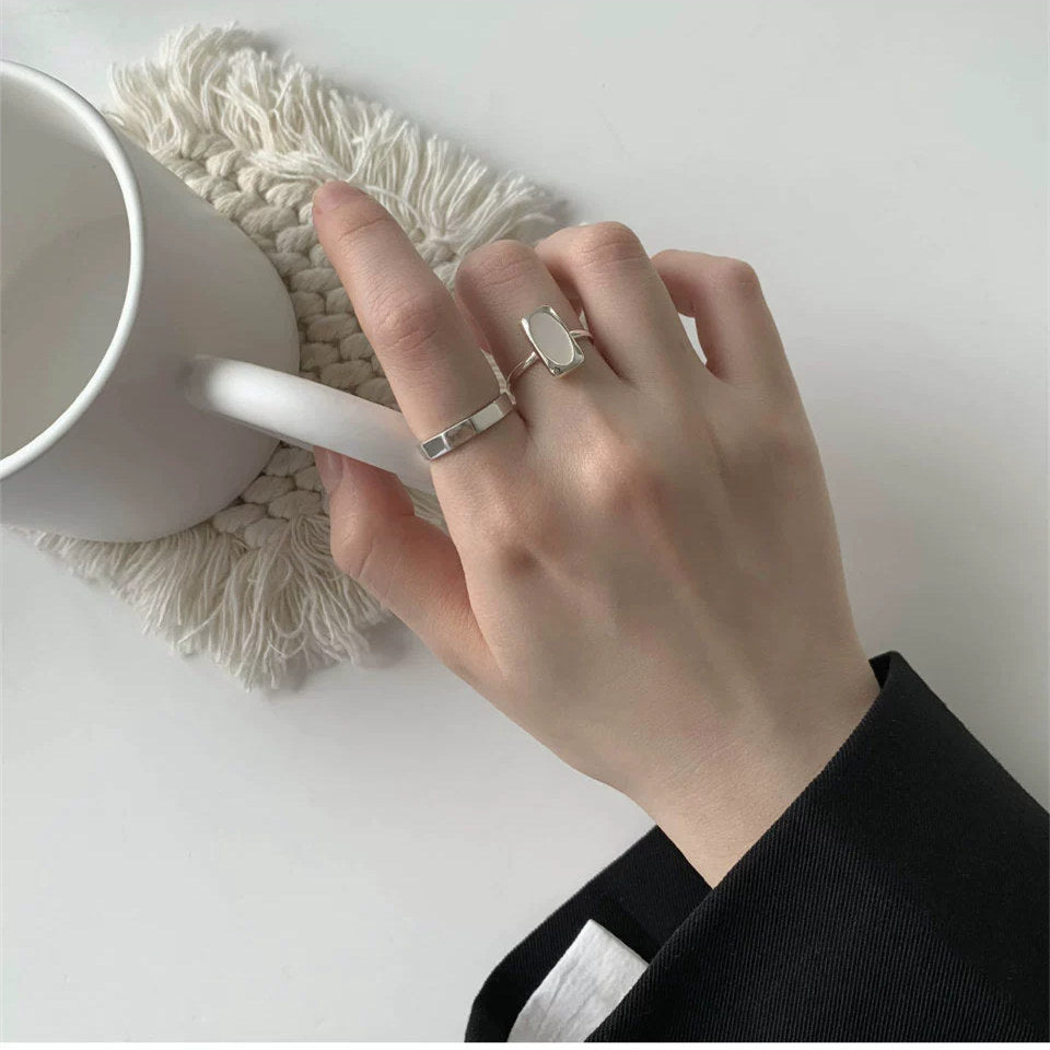 925 sterling silver shell  ring