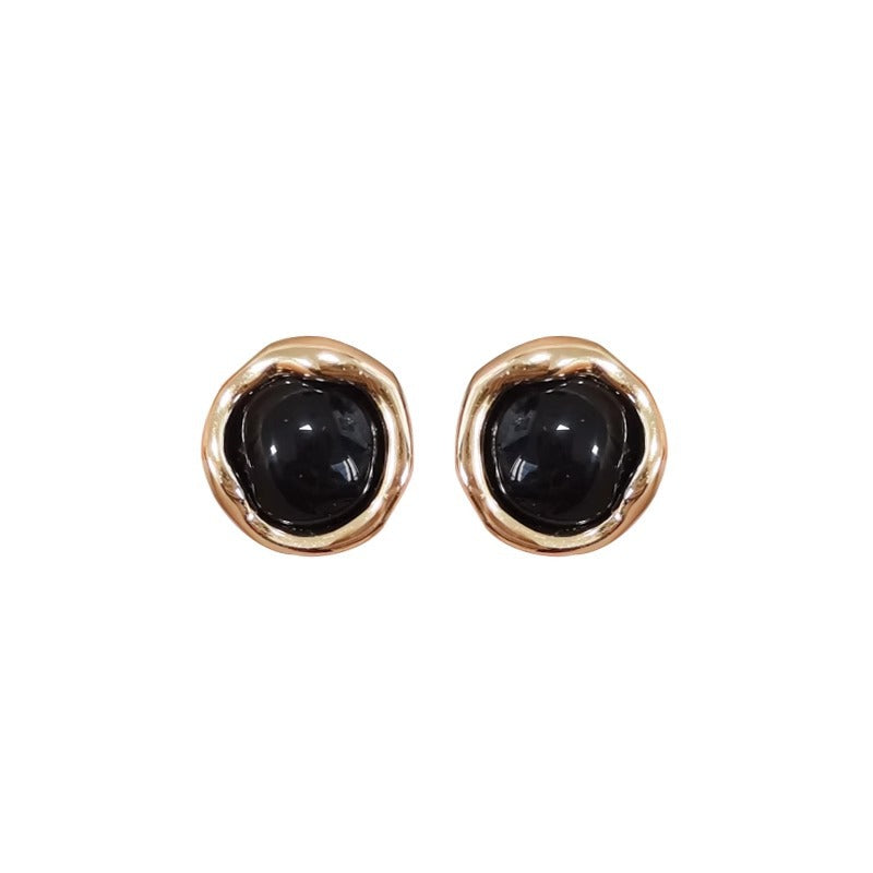 S925 sterling silver black agate earrings
