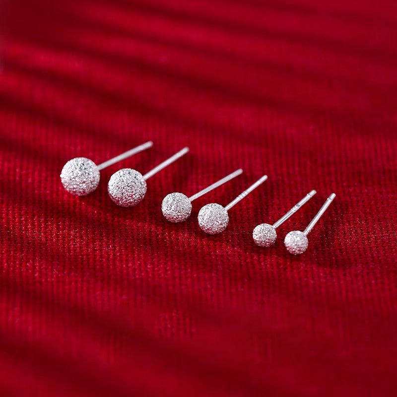 999 Silver Round Bead Ear Bone Nail - Silvery