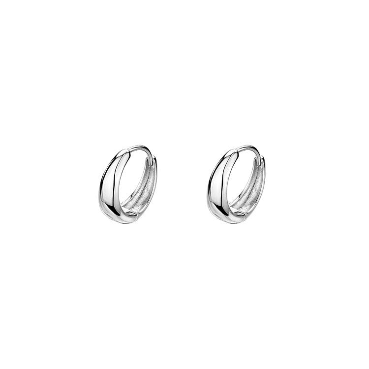 925 sterling silver circle ear buckle - silvery