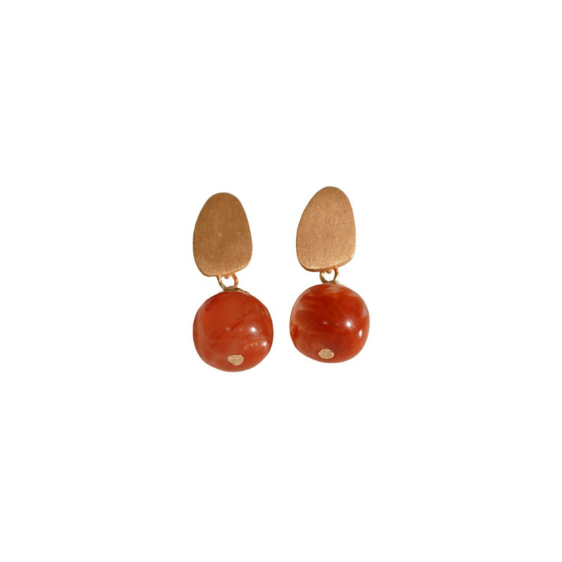 925 sterling silver agate earrings - champagne golden