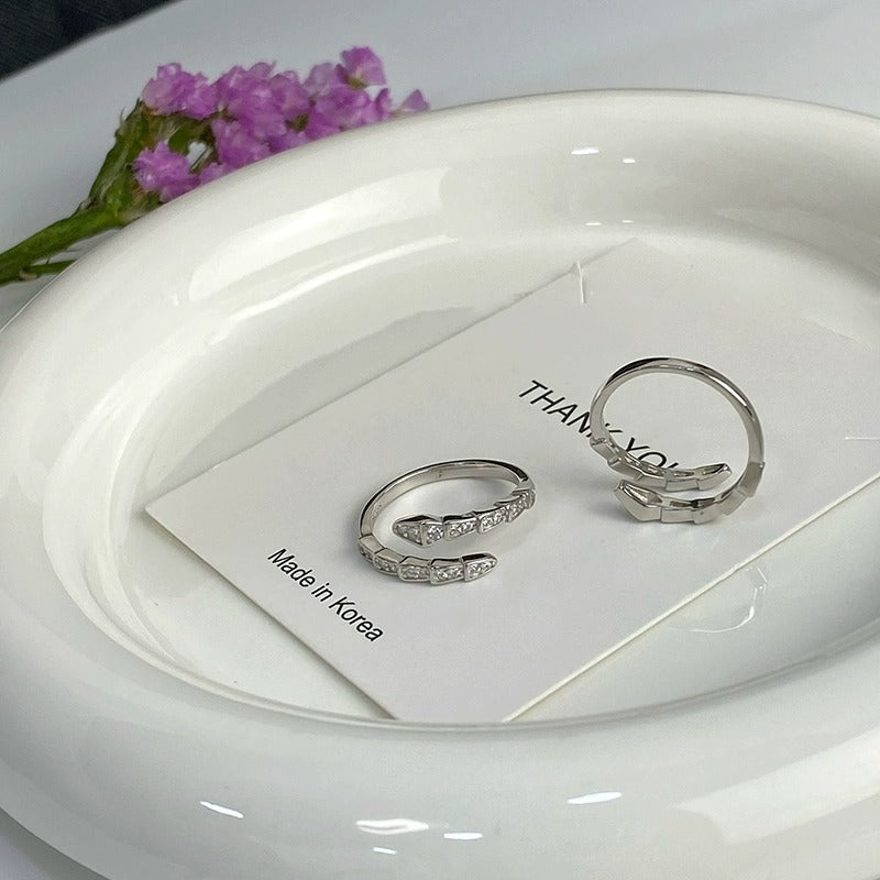 925 sterling silver snake shaped ring