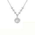 S925 Silver Sparkling Zirconia Pendant Necklace - Silvery