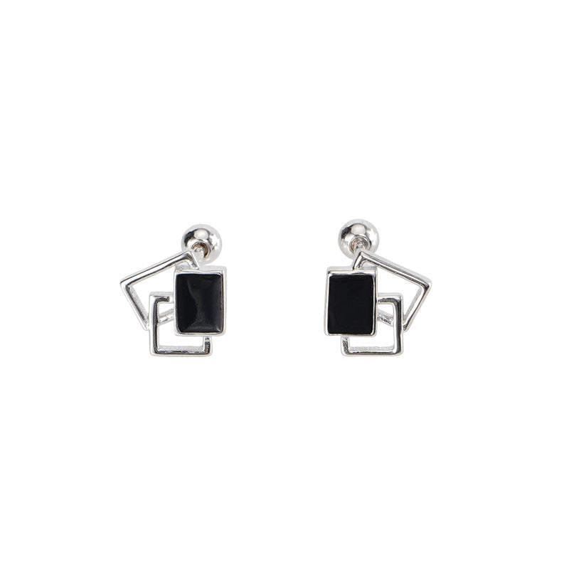 S925 pure silver geometric earrings
