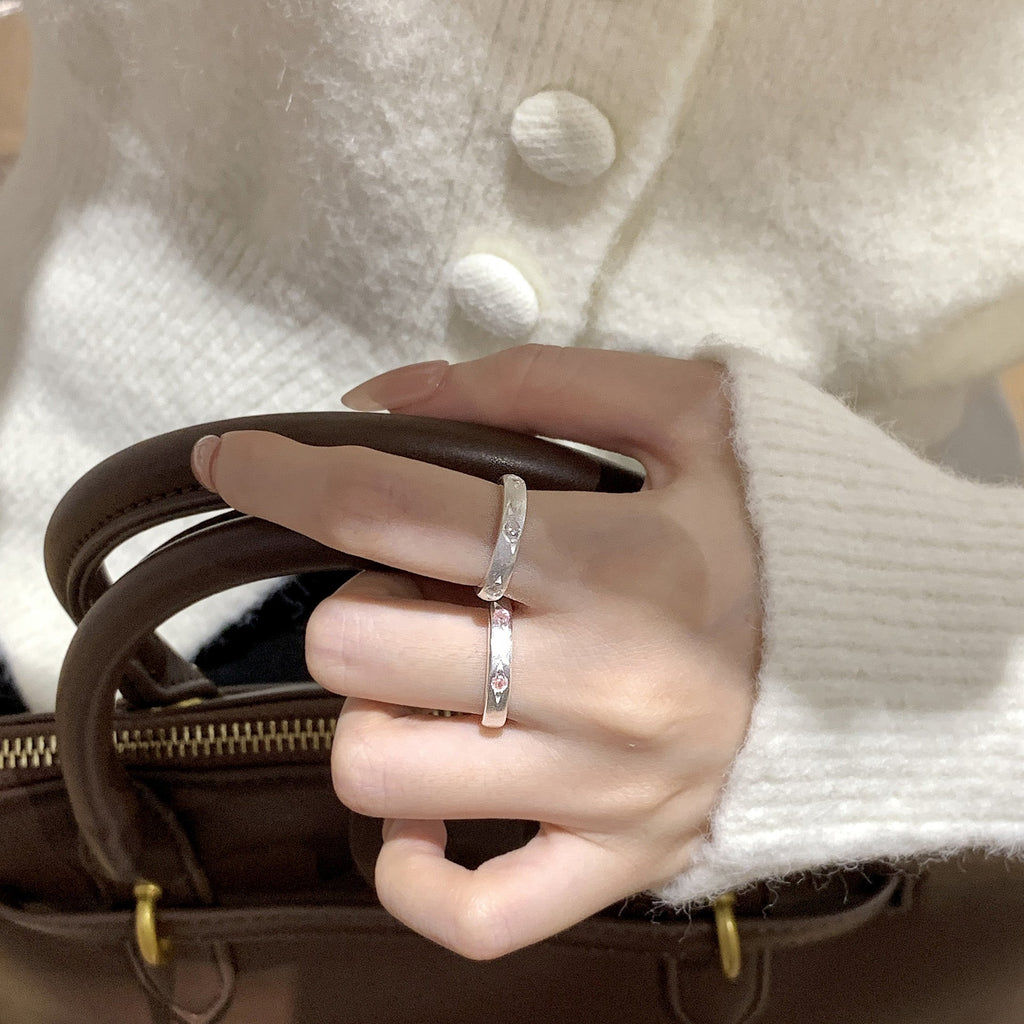 S925 Silver Sparkling Zirconia Ring - Silvery