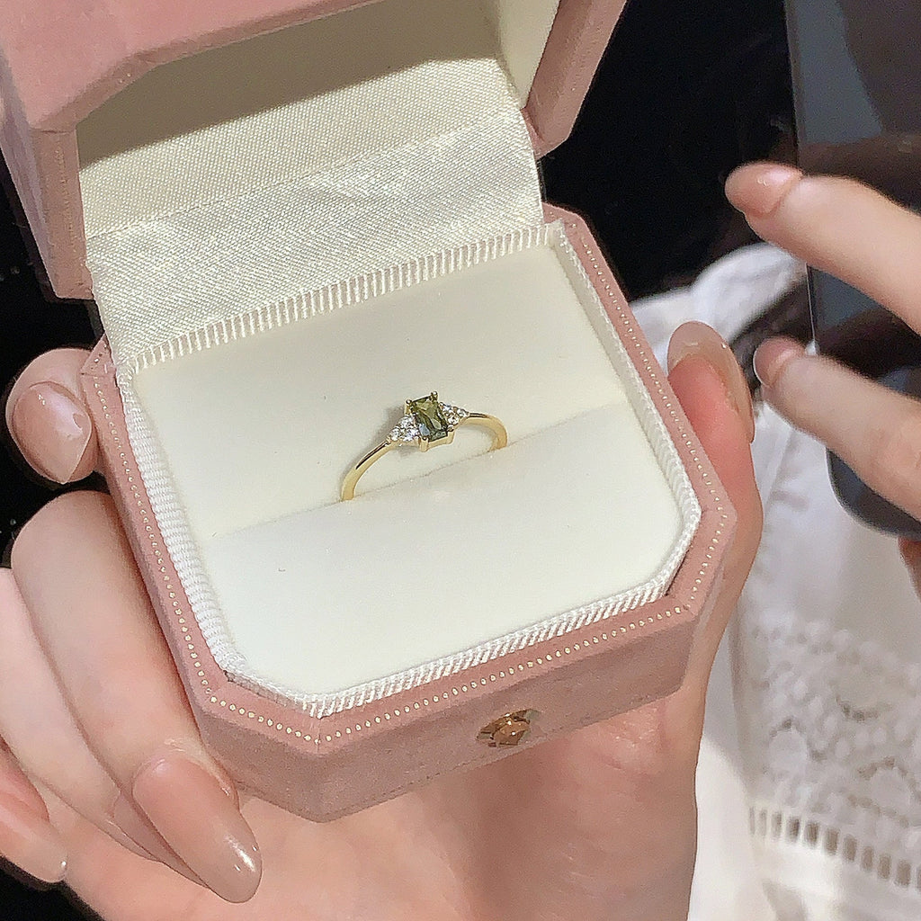 S925 sterling silver ring - golden
