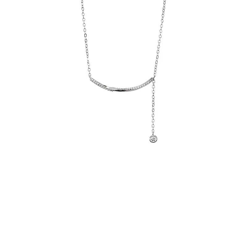 925 sterling silver smile tassel necklace - silvery