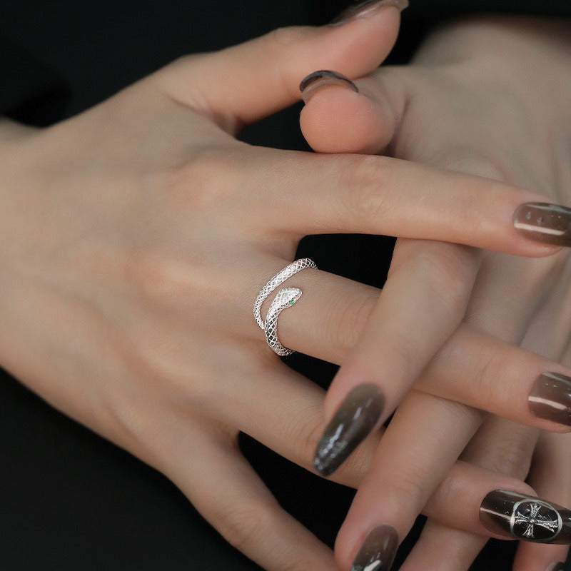 S999 Silver Snake Opening Ring