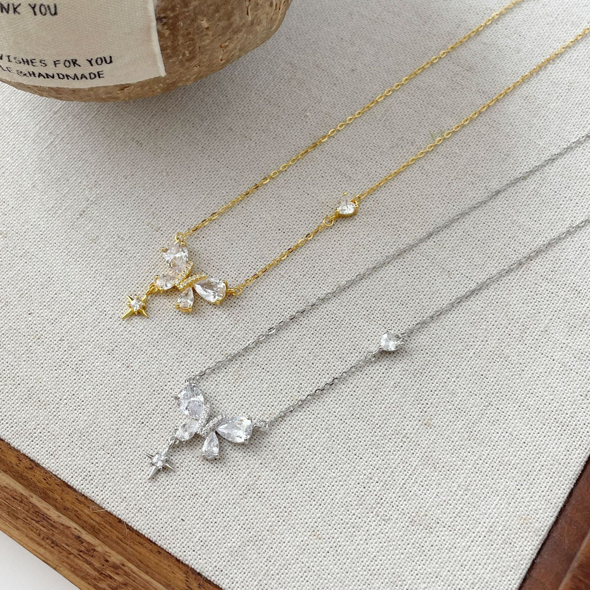 925 sterling silver butterfly shaped pendant necklace