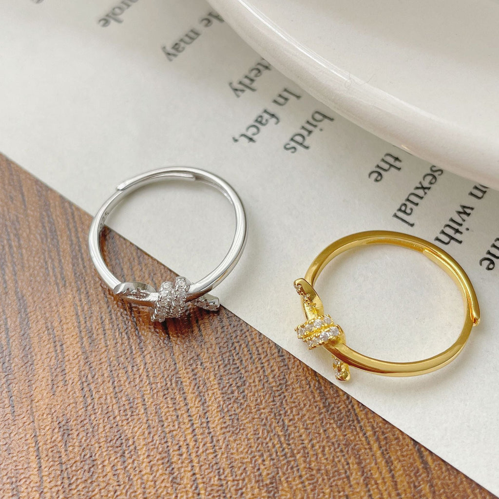 925 sterling silver knot shaped ring