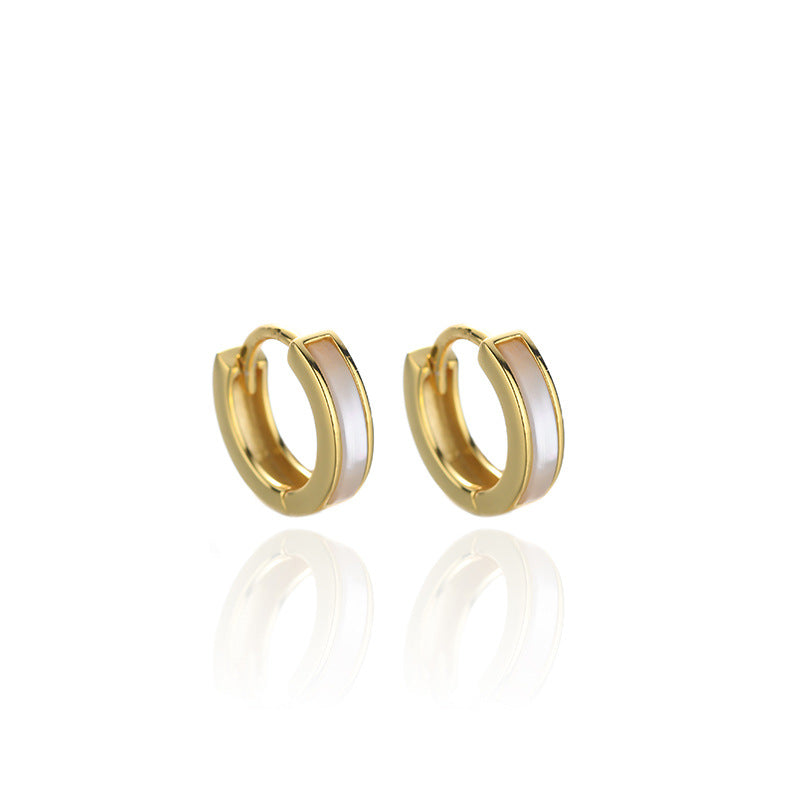 S925 Silver Shell Circle Earrings