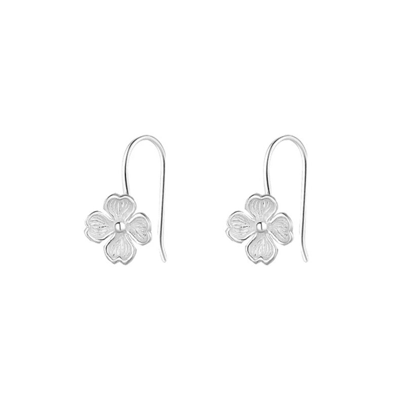 S925 sterling silver flower earrings