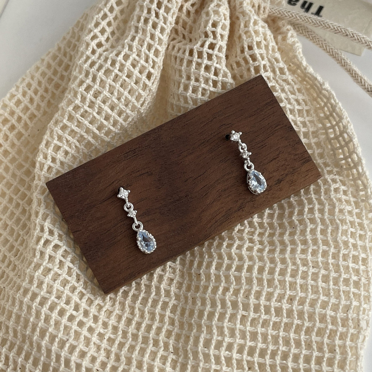 925 sterling silver drip earrings - silvery