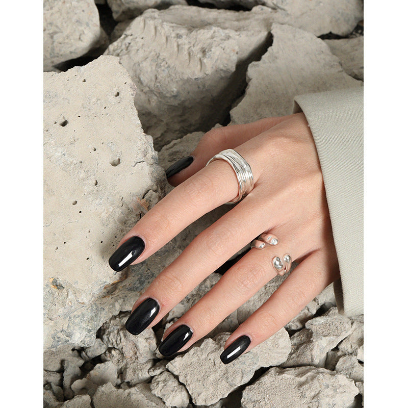 Sculptural Folded Wide Band Ring – detail view 3