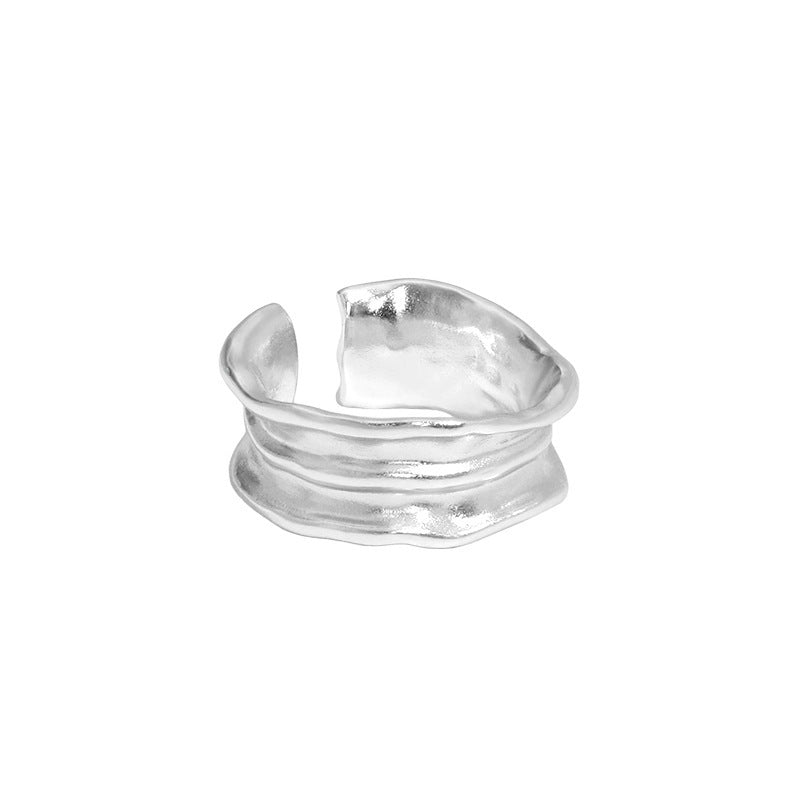 Sculptural Folded Wide Band Ring – image 6