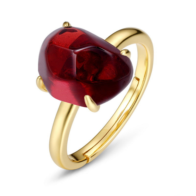 S925 Sterling Silver Gold-Plated Irregular Ring