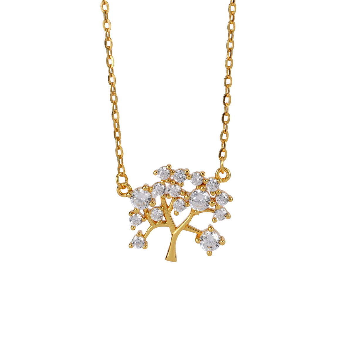 925 sterling silver tree shaped pendant necklace