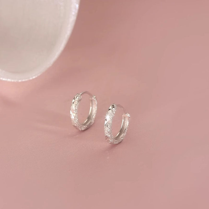 925 sterling silver ear buckle - silvery