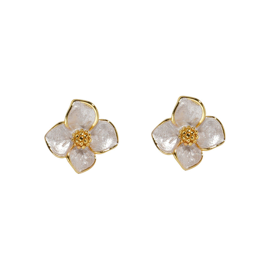 925 sterling silver flower earrings